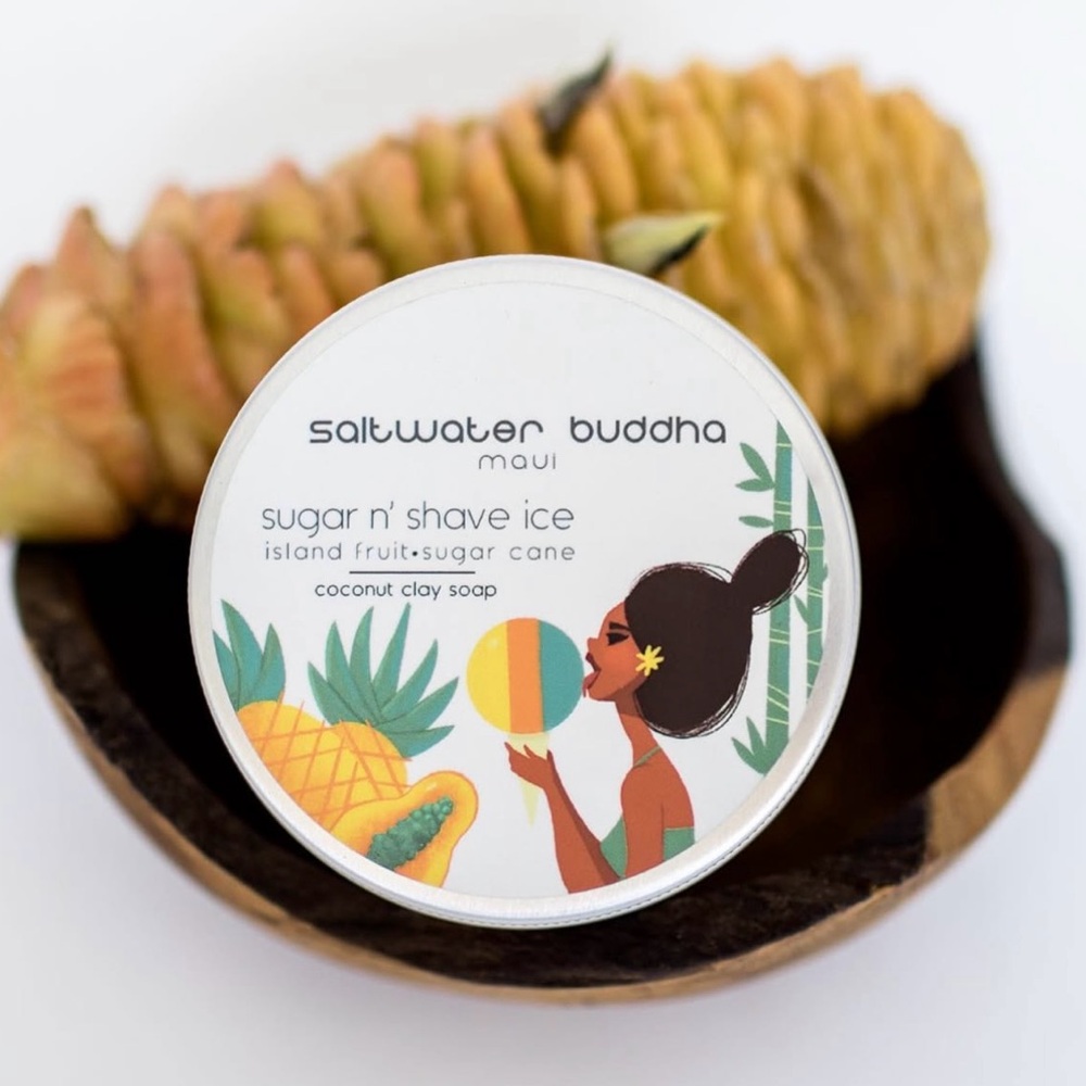 Hawaiian Soap Saltwater Buddha Sweet Sugar and Shave Ice Coconut Clay Soap NWT!